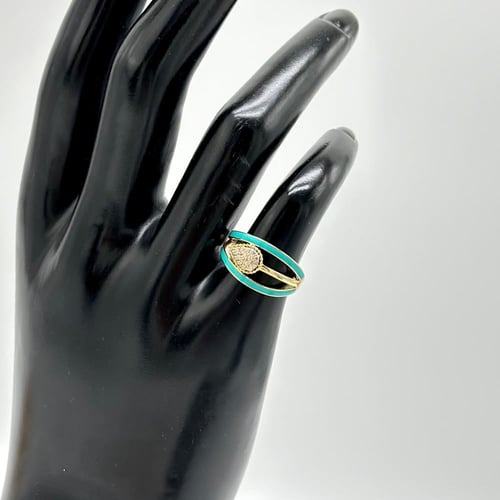 خاتم تصميم الماس مزيّن بالوان المينا ( 1.6 جرام -...