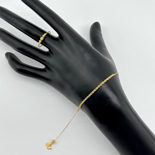 طقم أنيق بسلسال مبروم مع كرات الليزر ( 6.3 جرام -...