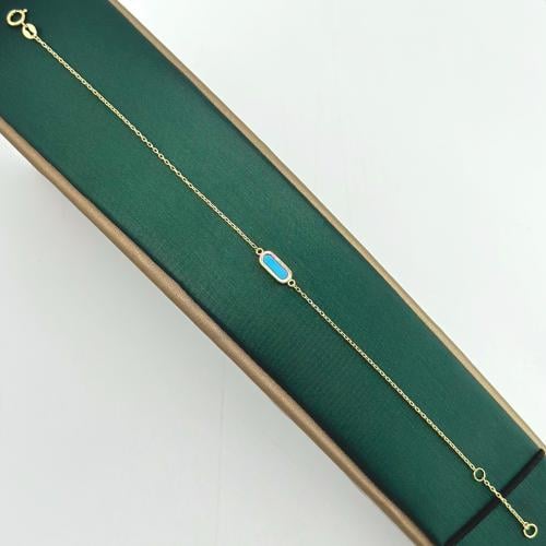 اسوارة مطعّمة باحجار صدفية انيقة ( 1.1 جرام - عيار...