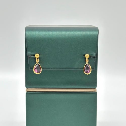 حلق على شكل دمعة ( 1.6 جرام - عيار 21 - EA0166 )