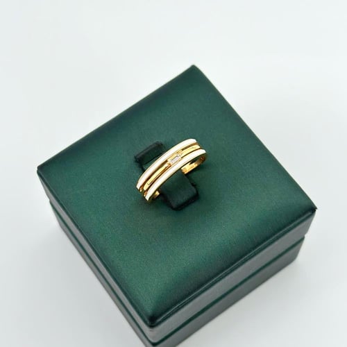 خاتم تصميم الماس مطعّم بالوان المينا ( 3.4 جرام -...