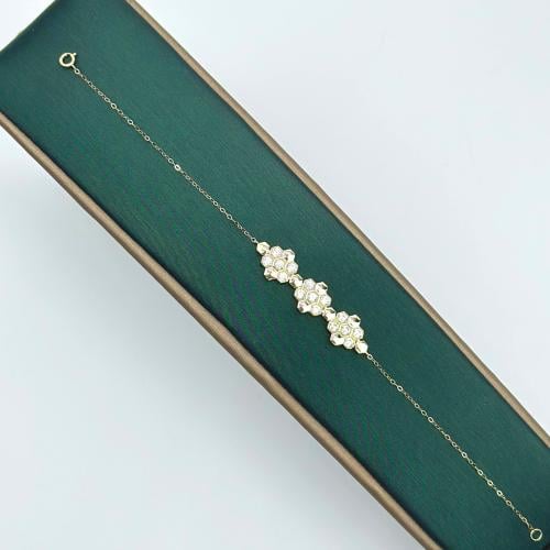 سوارة ذهب على شكل ورود تصميم الماس ( 2.0 جرام- عيا...