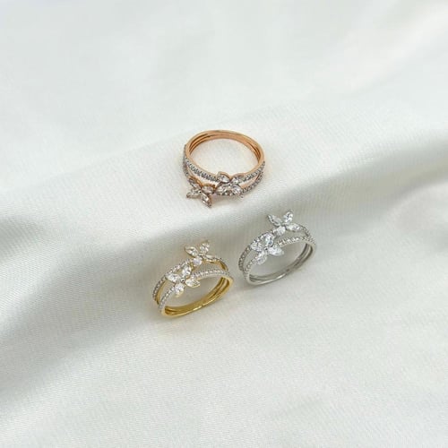 خاتم الورود الملكي ( 2.3 جرام - عيار 18 - RI0641 )