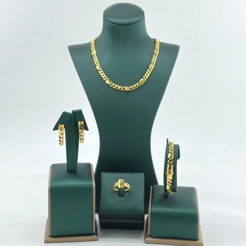 طقم ذهب جنزير موناكو ( 38.3 جرام - عيار 21 - SE007...