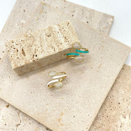 خاتم تصميم الماس مزيّن بالوان المينا ( 1.9 جرام -...