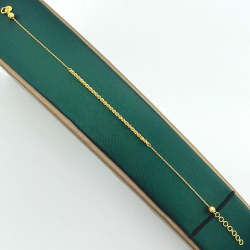 طقم ذهب دورين بسلسال مبروم مع كرات الليزر ( 5.2 جر...