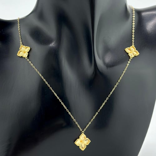 عقد ذهب ناعم 3 وردات مميز ( 2.7 جرام - عيار 21 - N...