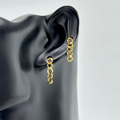 حلق ذهب جنزير انيق ( 2.0 جرام - عيار 21 - EA0058 )