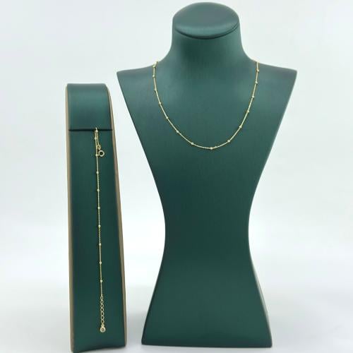 عقد مع سوارة ذهب الكرات الإيطالية ( 3.0 جرام - عيا...