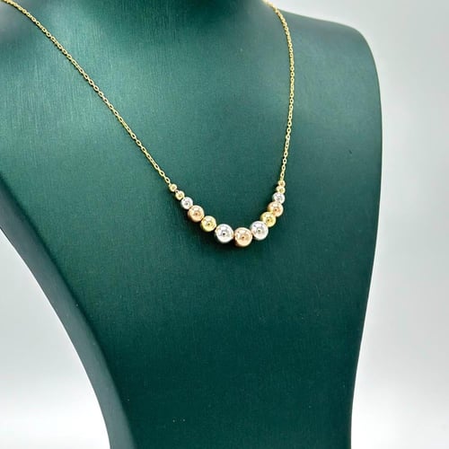 عقد كرات مكس من الذهب ( 2.1 جرام - عيار 18 - NE103...