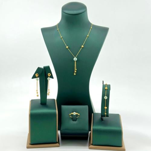 طقم ذهب مع كور الليزر بالون الميناء ( 10.6 جرام -...