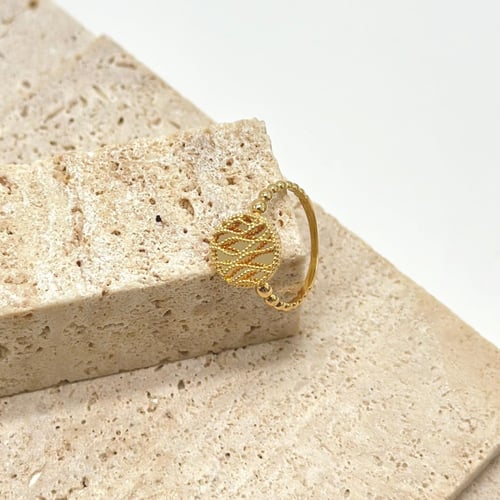 خاتم ذهب بتصميم مختلف و جذاب ايطالي ( 2.3 جرام - ع...