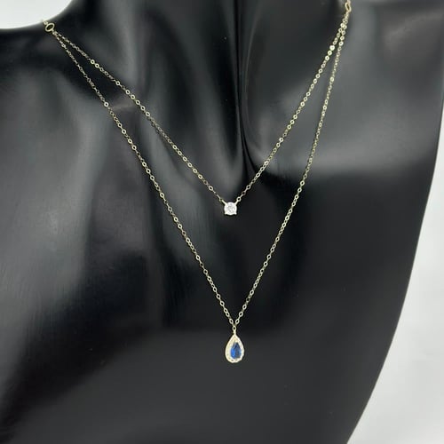 عقد ذهب الدمعة تصميم الماس ( 0.7 جرام - عيار 18 -...