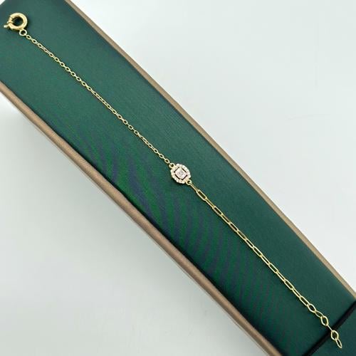 سوارة تصميم الماس شكل هندسي انيق ( 2.2 جرام - عيار...