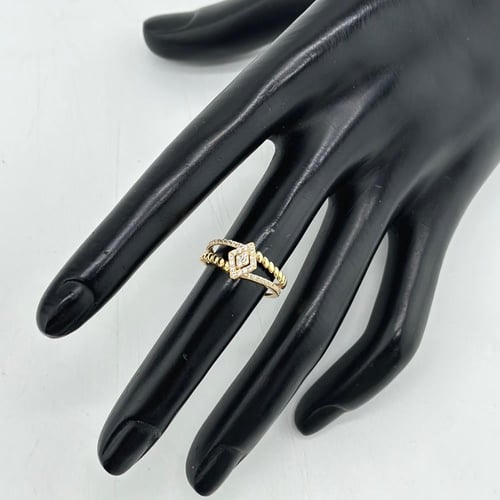 خاتم ذهب ناعم على شكل معين تصميم الماس ( 1.8 جرام...