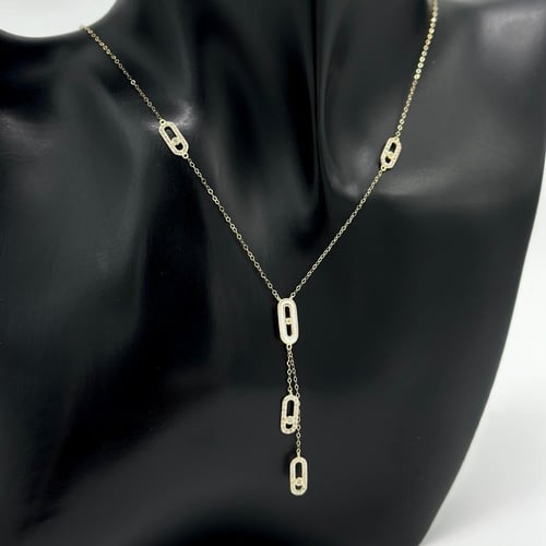 عقد تصميم الماس مطعّم بالوان المينا ( 1.6 جرام - ع...