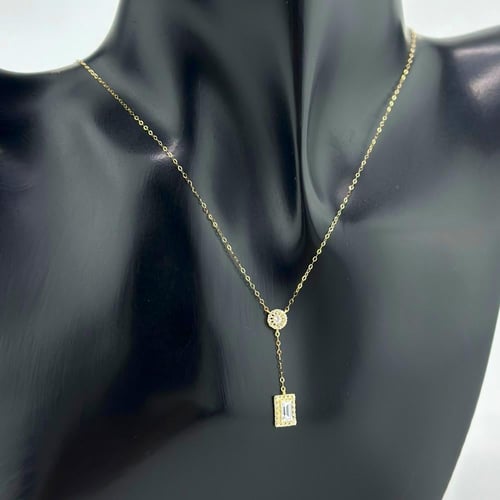 عقد ذهب ناعم على شكل مربع ( 0.8 جرام - عيار 18 - N...