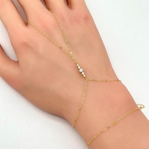 كف ذهب تصميم الماس ( 1.0 جرام- عيار 18 -KF0023 )