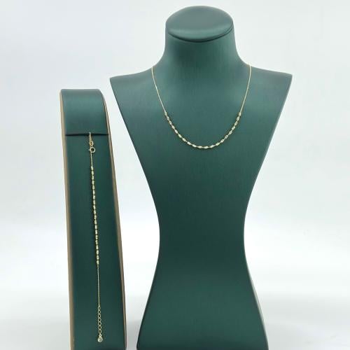 عقد مع سوارة ذهب إيطالي ( 3.7 جرام - عيار 18 - NE1...