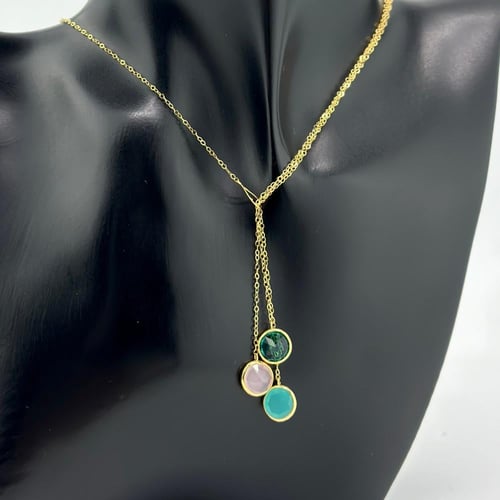 عقد الاحجار الملونة - متحرك ( 3.4 جرام - عيار 21 -...