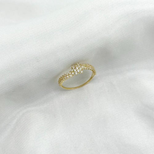 خاتم تصميم الماسّ على شكل وردة ( 1.0 جرام - عيار 1...