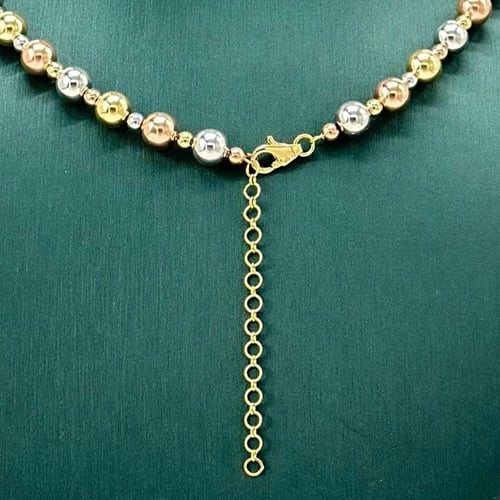 عقد طوق من كرات الذهب الملونة ( 9.0 جرام - عيار 18...