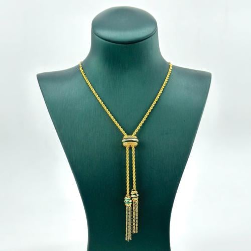 عقد متحرك بسلسال مبروم و الوان المينا ( 6.6 جرام -...