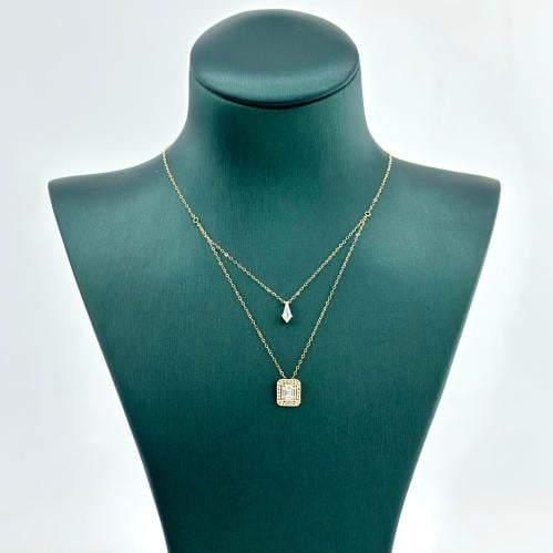 عقد ذهب ناعم دورين تصميم الماس ( 1.1 جرام - عيار 1...