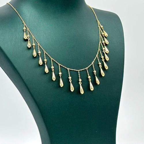 عقد قطرات من ذهب مطعّم بكرات الذهب ( 7.9 جرام - عي...