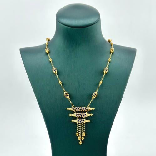 عقد باشكال هندسية مطعّمة بالوان المينا ( 10.8 جرام...