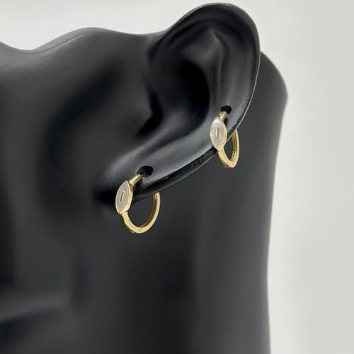 حلق ذهب ناعم إيطالي مع صدف ( 1.4 جرام - عيار 18 -...