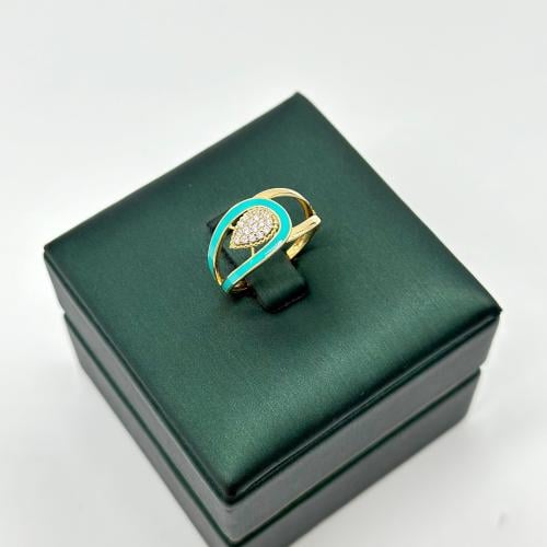 خاتم تصميم الماس مزيّن بالوان المينا ( 1.9 جرام -...