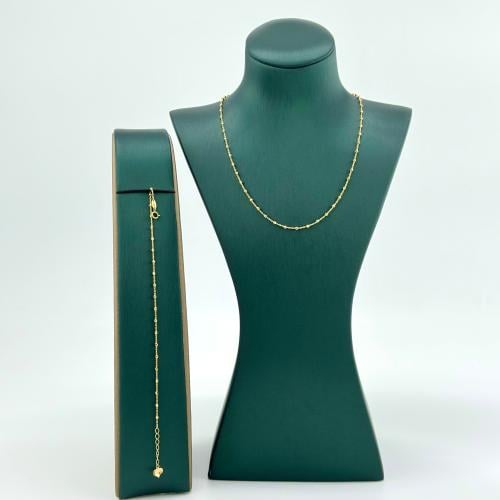 عقد مع اسوارة كرات الليزر الصغيرة ( 5.1 جرام - عيا...