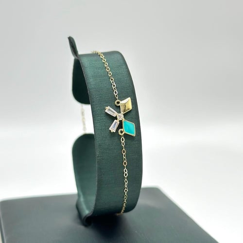 طقم تصميم الماس مطعّم بالوان المينا ( 3.1 جرام - ع...