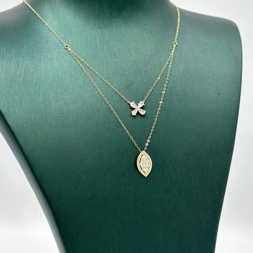 عقد ناعم دورين تصميم الماس ( 1.1 جرام - عيار 18 -...