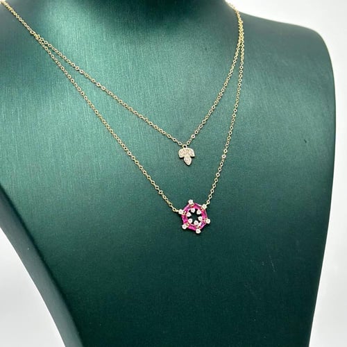 عقد دورين تصميم ألماس ( 1.0 جرام - عيار 18 - NE082...