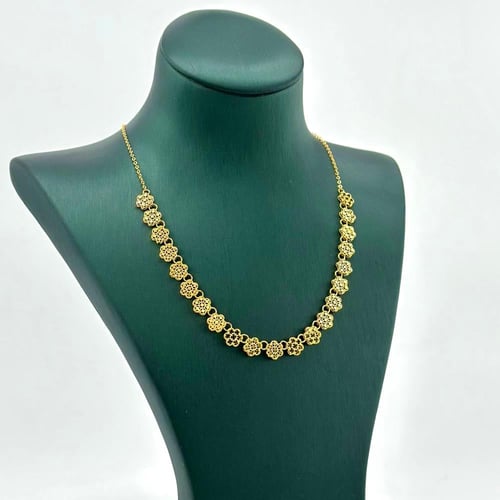 طقم ذهب طوق كلاسيك ناعم على شكل ورود ( 10.9 جرام -...