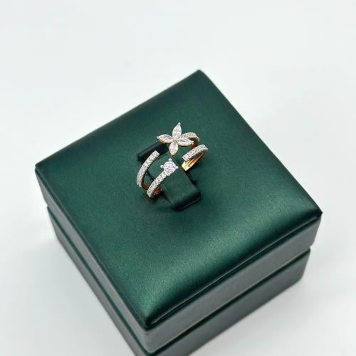 خاتم وردة لامعة ( 1.9 جرام - عيار 18 - RI0598 )