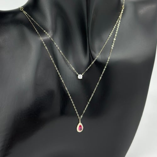 عقد الدمعة تصميم الماس ( 0.7 جرام - عيار 18 - NE11...