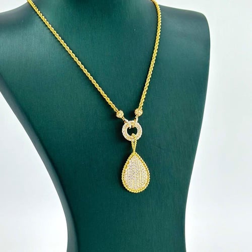 عقد الدمعة تصميم الماس مع سلسال مبروم ( 11.2 جرام...