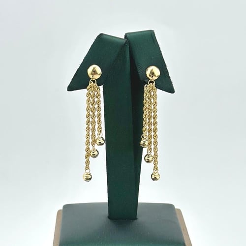 طقم ذهب إيطالي مبروم مع كرات الليزر ( 11.9 جرام -...