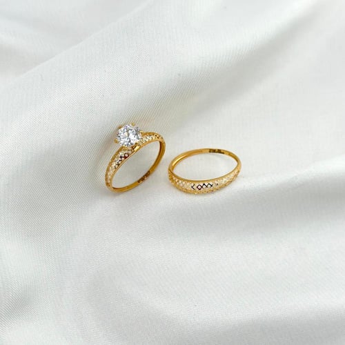 خاتم تونز بقصه سوليتير ( 2.0 جرام - عيار 21 - RI07...