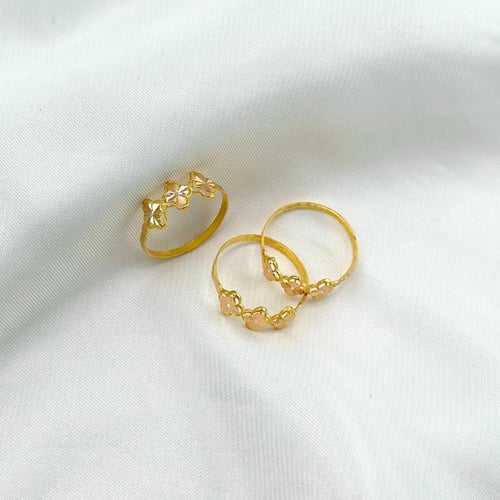 خاتم ذهب فلاور ( 1.1 جرام - عيار 21 - RI0730 )