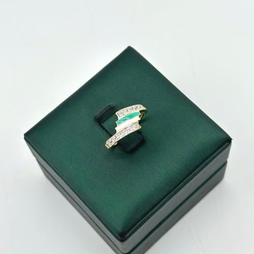 خاتم ذهب ايطالي تصميم ألماس مع الوان الميناء ( 1.5...