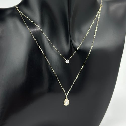 عقد الدمعة تصميم الماس ( 0.7 جرام - عيار 18 - NE11...