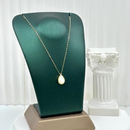 عقد الدمعة ناعم و انيق ( 0.8 جرام - عيار 18 - NE08...