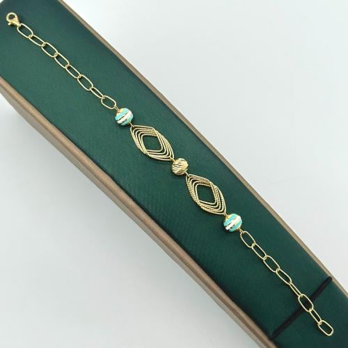 سوارة تصميم ايطالي بالوان المينا ( 5.6 جرام - عيار...