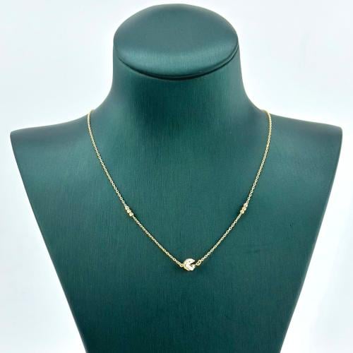 عقد ذهب ناعم مطعّم بألوان المينا ( 1.9 جرام - عيار...