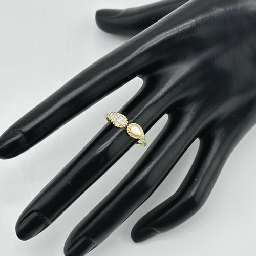 خاتم تصميم إيطالي على شكل دمعه ( 1.4 جرام - عيار 1...