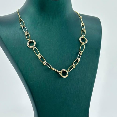 طقم ايطالي على شكل دوائر ( 13.7 جرام - عيار 18 - S...